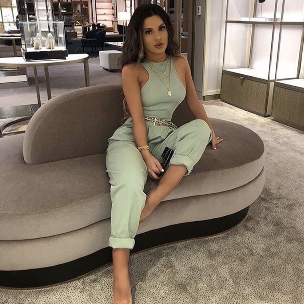 Akira Seamless Army Green High Neck Racer Bodysuit